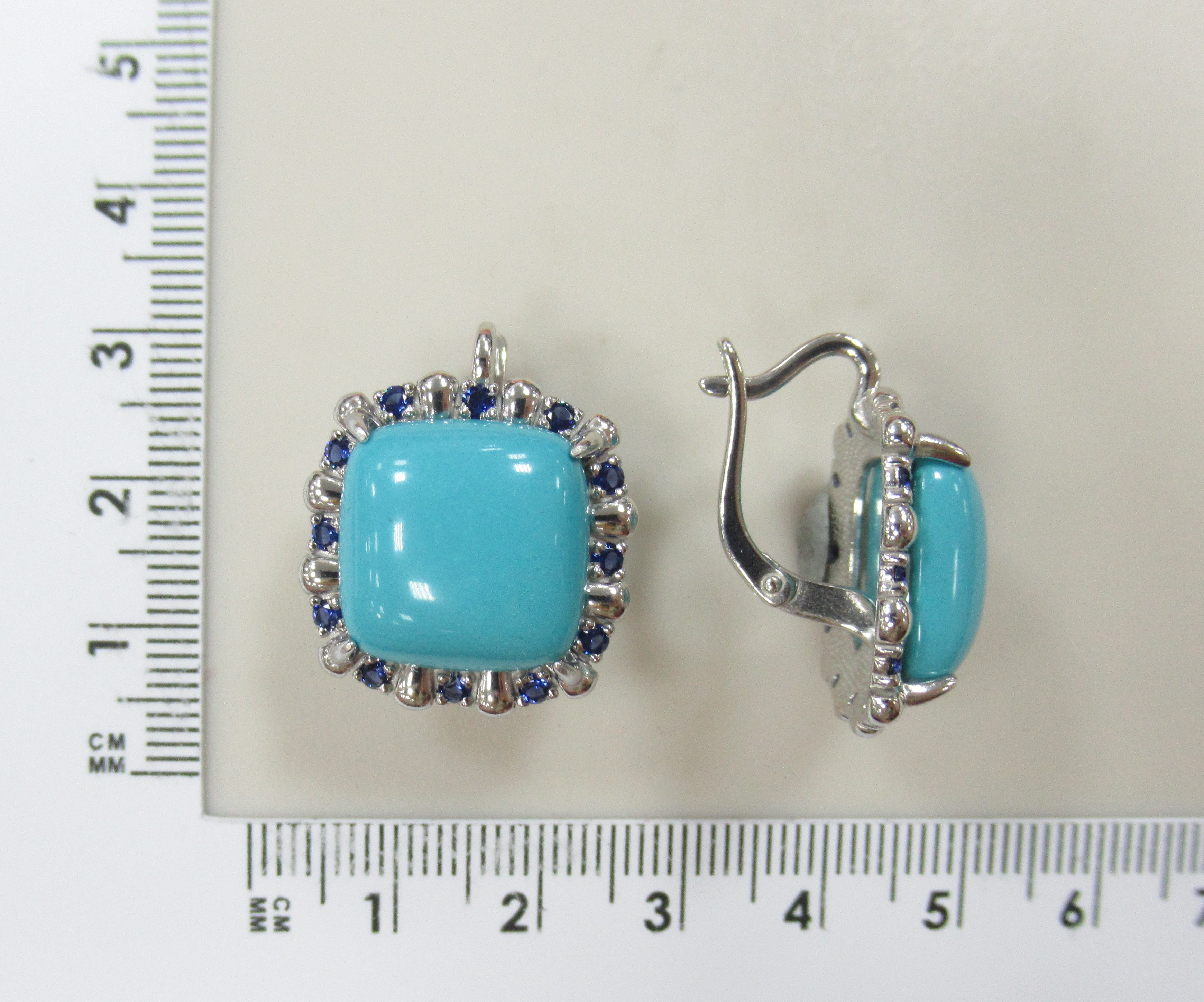 Серебряные серьги с бирюзой
